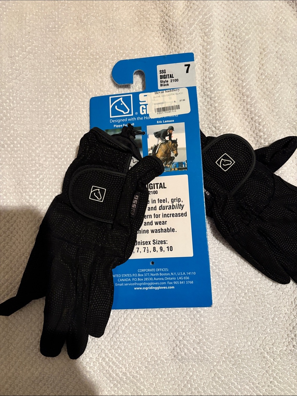 SSG woman’s Digital Black Riding Gloves - Size 7